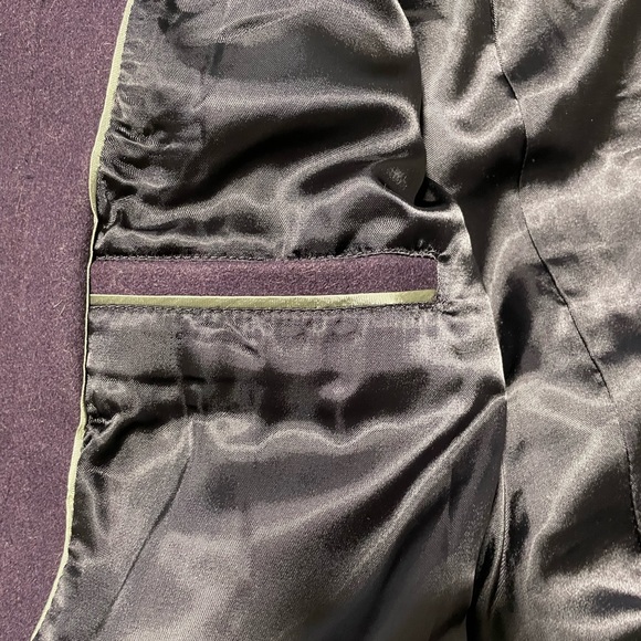 RW&CO Deep Purple Wool Blend Pea Coat with Belt ~ size Small - Picture 6 of 14